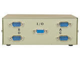 4-Way ABCD DB9 Male Manual Data Switch Box AllCables4U