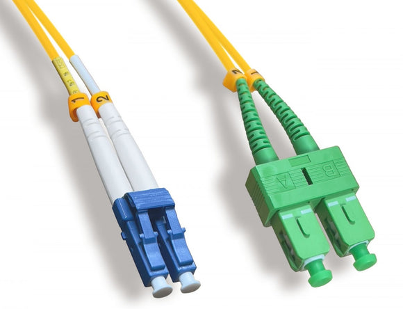 Duplex Single-Mode LC/UPC To SC/APC 9 /125 Fiber Optic Cable AllCables4U