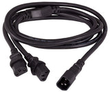16AWG IEC-60320-C14 to IEC-60320-C13 ╳ 2 Splitter Power Cord AllCables4U