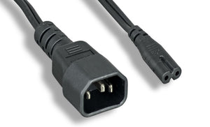 18AWG IEC-60320-C14 to IEC-60320-C7 Notebook Power Cord AllCables4U