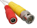 White Color 28AWG Video & Power Security Camera Siamese Cable AllCables4U