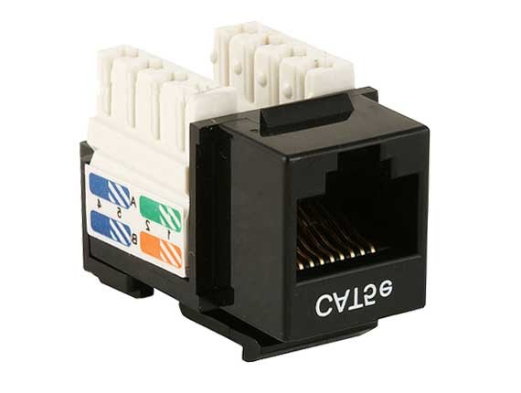 Black Color Cat5e 110 Type Punch Down Keystone Jack AllCables4U