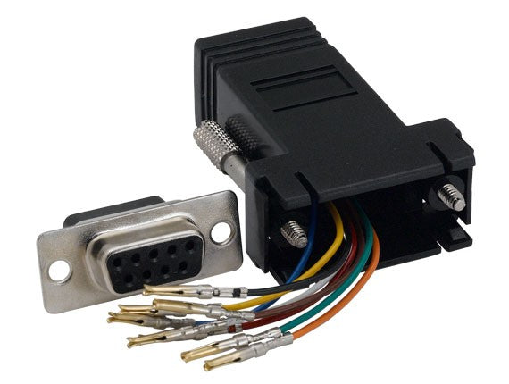 Black Color DB9 Female to RJ45 Modular Adapter AllCables4U