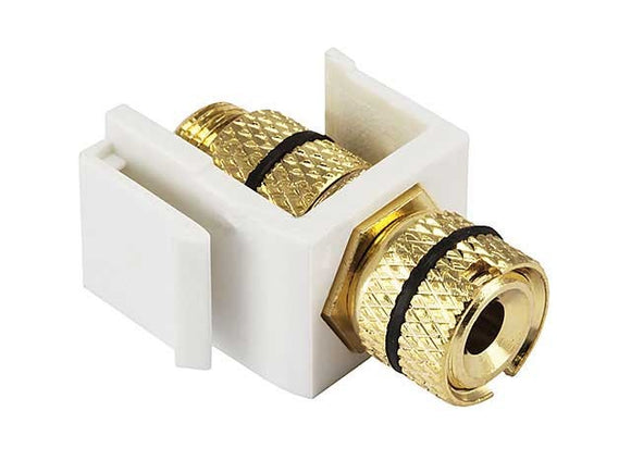 Black Ring Banana Female to Female Insert Module Keystone Jack AllCables4U