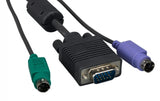 Super VGA M/F + PS/2 Keyboard & Mouse with Ferrite Premium 3 IN 1 KVM Cable AllCables4U
