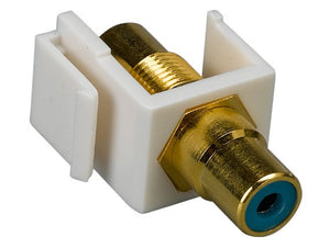 Blue Center RCA Female to Female Insert Module Keystone Jack AllCables4U