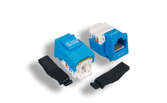 Blue Color Cat6 Tool-Less Keystone Jack AllCables4U