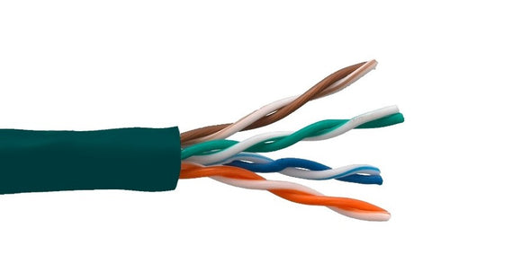 Green Color Cat5e 350MHZ UTP Solid Bulk Ethernet Cable AllCables4U