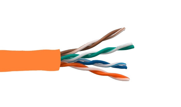 Orange Color Cat5e 350MHZ UTP Solid Bulk Ethernet Cable AllCables4U