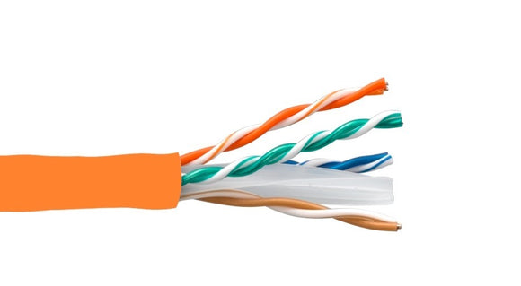 Orange Color Cat6 550MHZ CMR UTP Solid Bulk Ethernet Cable AllCables4U