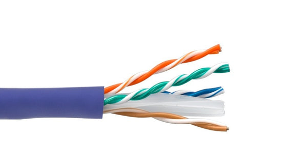 Purple Color Cat6 550MHZ CMR UTP Solid Bulk Ethernet Cable AllCables4U