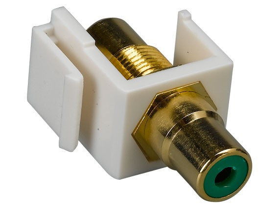 Green Center RCA Female to Female Insert Module Keystone Jack AllCables4U