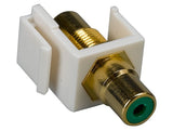 Green Center RCA Female to Female Insert Module Keystone Jack AllCables4U