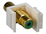 Green Center RCA Female to Female Insert Module Keystone Jack AllCables4U