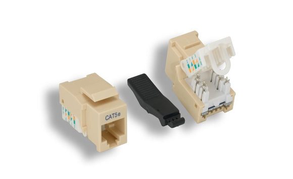 Ivory Color Cat5e Tool-Less Keystone Jack AllCables4U