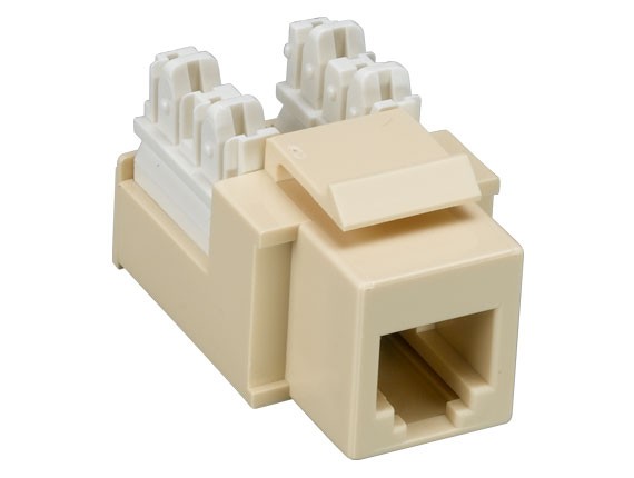 Ivory Color RJ12 110 Type Punch Down Keystone Jack AllCables4U