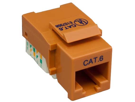 Orange Color Cat6 110 Type Punch Down Keystone Jack AllCables4U