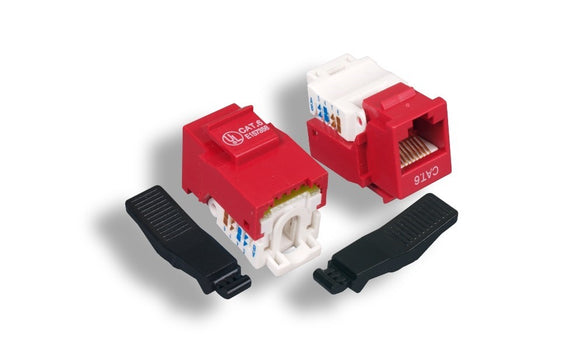 Red Color Cat6 Tool-Less Keystone Jack AllCables4U