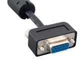 Slim SVGA HD15 Male to HD15 Female Monitor Cable With Ferrite AllCables4U