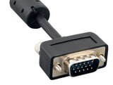 Slim SVGA HD15 Male to HD15 Male Monitor Cable With Ferrite AllCables4U