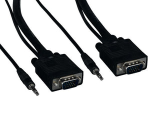 SVGA HD15 Male to HD15 Male Monitor Cable With 3.5mm Stereo Audio AllCables4U
