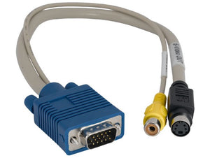 Standard VGA HD15 Male to S-Video Female + RCA Female Adapter Cable AllCables4U