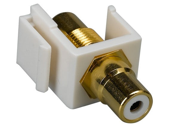 White Center RCA Female to Female Insert Module Keystone Jack AllCables4U