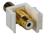 White Center RCA Female to Female Insert Module Keystone Jack AllCables4U