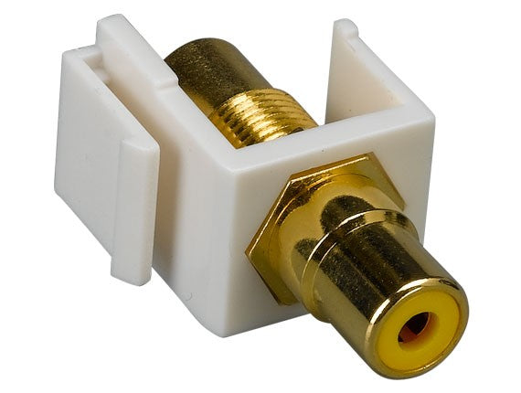 Yellow Center RCA Female to Female Insert Module Keystone Jack AllCables4U