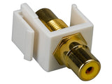 Yellow Center RCA Female to Female Insert Module Keystone Jack AllCables4U