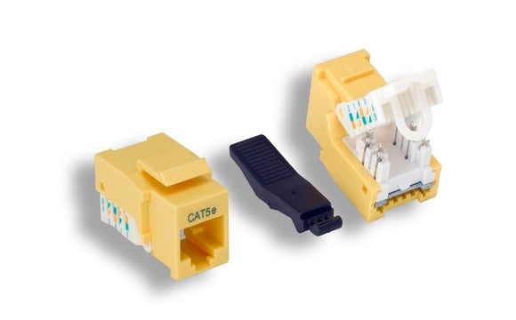 Yellow Color Cat5e Tool-Less Keystone Jack AllCables4U