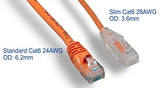 Orange Color Slim Cat6 UTP Snagless Network Patch Cable AllCables4U