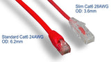 Red Color Slim Cat6 UTP Snagless Network Patch Cable AllCables4U
